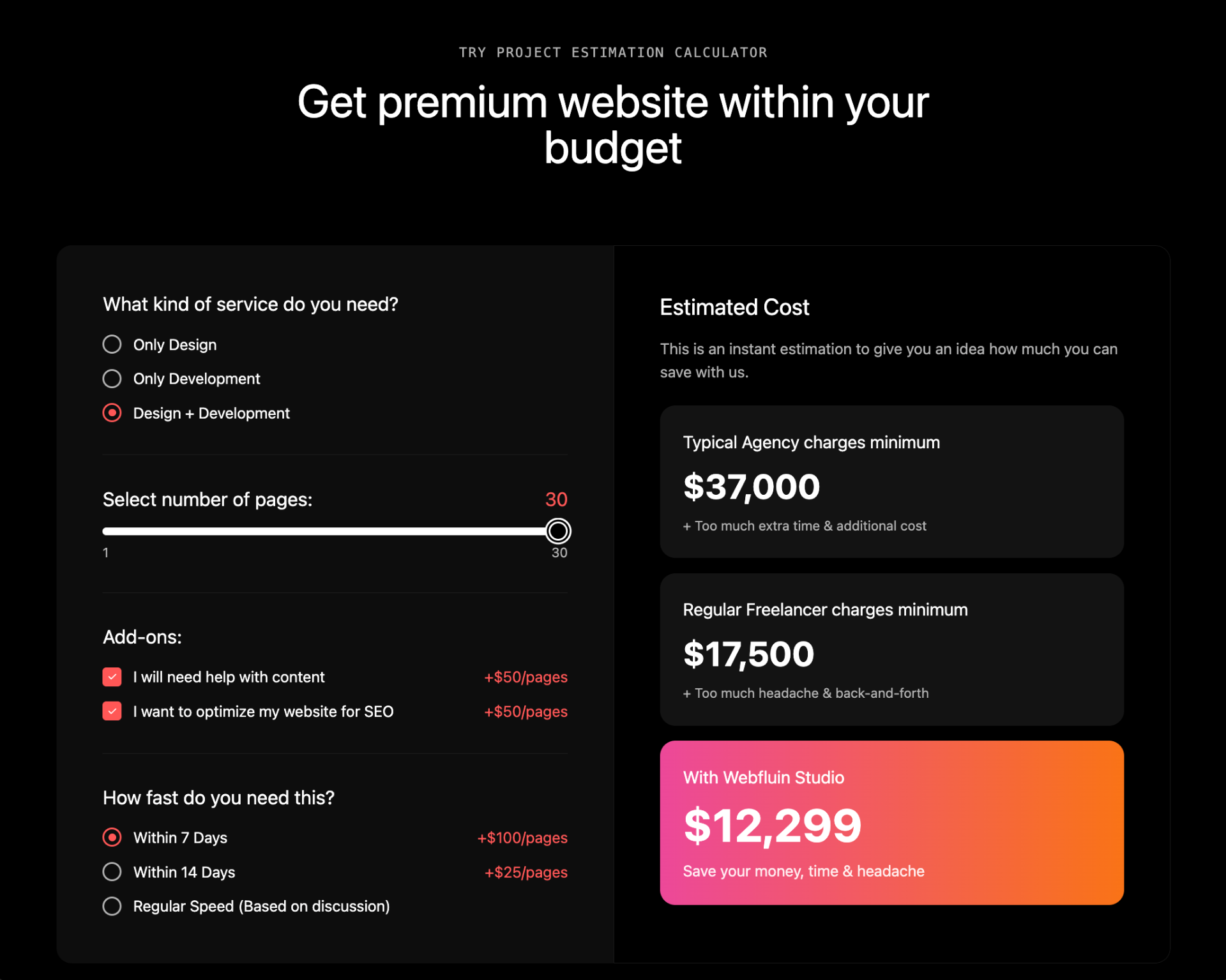 Price Calculator预览